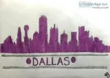 Dallas City Skyline GG &ndash 9&rdquo x 12&rdquo Colored Pencil