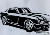 Old Black and White Chevy Mustang GG 46 &ndash 9&rdquo x 12&rdqu