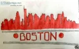 Boston City Skyline GG &ndash 9&rdquo x 12&rdquo Colored Pencil