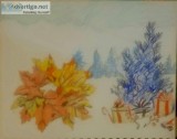 Autumn Fall and Christmas New Years Decor Art &ndash 9&Prime x 1
