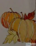 Autumn Pumpkin Patch With Leaves GG &ndash 8&rdquo x 11&rdquo Co
