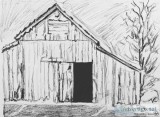 Old Country Barn Black and White 2 &ndash 9&Prime x 12&Prime Cha