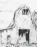 Old Country Barn Black and White &ndash 9&Prime x 12&Prime Charc