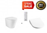INSPIRE ALZANO WALL FACED RIMLESS TOILET AND TOTO WASHLET W REMO