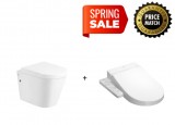 INSPIRE ALZANO WALL HUNG RIMLESS TOILET AND TOTO WASHLET W SIDE 