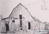 Old Black and White Country Barn 6 &ndash 9&Prime x 12&Prime Pen