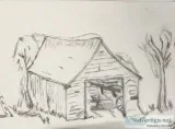 Old Barn Scenery 89 GG &ndash 9&rdquo x 12&rdquo Prncil