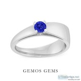 0.15 CT Solitaire Tanzanite Wedding Ring Solid Gold Vintage Enga