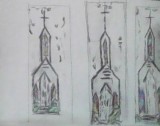 Old Country Triple Pattern Churches GG - 9" x 12" Colore