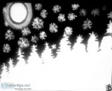 Cold Winter Night Black and White Snowfall GG &ndash 8&Prime x 1