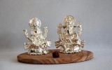 Silver laxmi ganesh idol