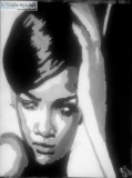 Rihanna Black and White 2 GG &ndash 8&Prime x 11&Prime Painting