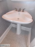 Bathroom Fixtures With Faucets And  Matching Toilet