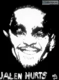 Jalen Hurts Black and White GG - 8&quot x 11&quot Painting