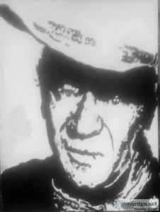 Actor John Wayne Black and White 2 GG - 8&quot x 11&quot Paintin