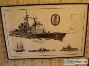 USS Vincennes CG-49 Guided Missile Cruiser. size is 16" X 24