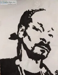 Snoop Dogg Black and White GG &ndash 8&Prime x 11&Prime Painting