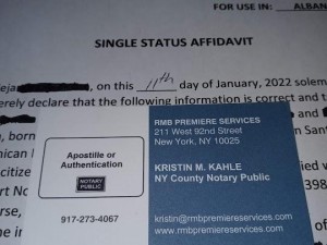 SINGLE STATUS AFFIDAVIT APOSTILLE SERVICES