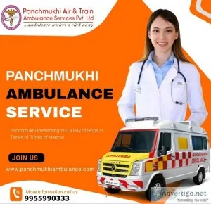 Panchmukhi Ambulance Services in Vasant Kunj with portable venti