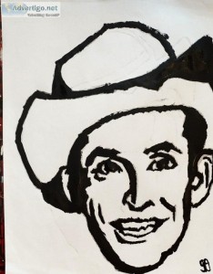 Hank Williams Sr. Black and White GG &ndash 8&Prime x 11&Prime P
