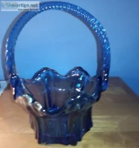 Glass Blue Basket