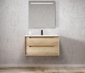 OTTI BYRON NATURAL OAK WALL HUNG VANITY 900MM