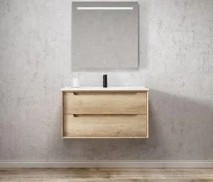 OTTI BYRON NATURAL OAK WALL HUNG VANITY 900MM