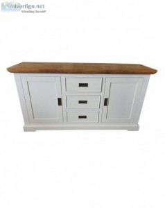 Shop Stylish Hamptons Rustic Timber Sideboard Buffet Cabinet