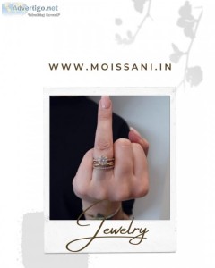 175ct ring with 2 bands moissanite in 14 k in yellow gold rg038