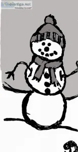 Black and White Homemade Winter Snowman GG- Painting