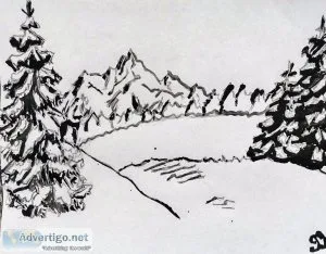 Winter Black and White Scene 2 GG &ndash 8&Prime x 11&Prime Pain