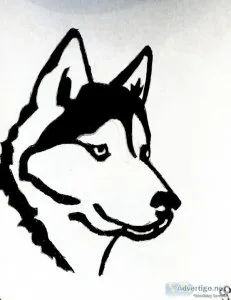 Black and White Husky Mix 2 GG - 8.5&quot x 11&quot Art Ink