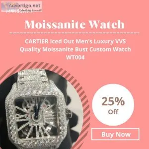 Cartier iced out men?s luxury vvs quality moissanite bust custom