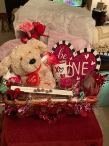 PUPPY LOVE VALENTINE BASKET WITH LOVE