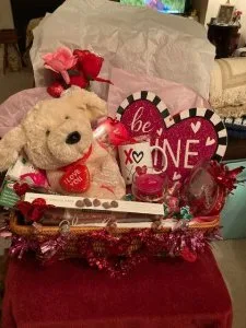 PUPPY LOVE VALENTINE BASKET WITH LOVE