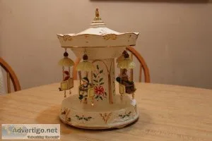 Lenox Christmas Holiday Carnival Swing Music Box Carousel