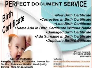 Birth certificate /apply /south delhi