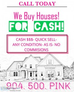 WE BUY HOUSES FOR CASH