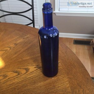 BLUE GLASS DECORATIVE BOTTLE