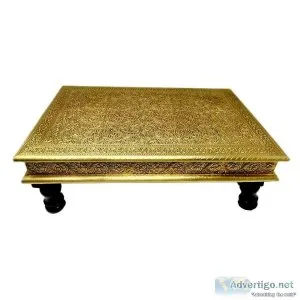 Wooden chowki | brass pooja chowki | bajot | peeta | patla