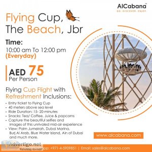 Enjoy the amazing flying cup flights, the beach jbr