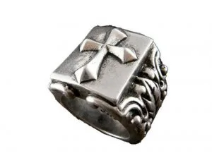 Mens stainless steel ring - Cross - Size 11