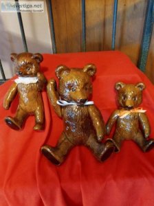 Posable Ceramic 3 Bears