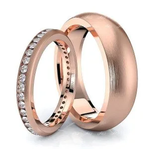 0.60 Carat Eternity 6mm His and 3mm Hers Diamond Wedding Band Se