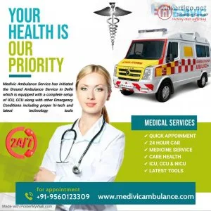 Medivic Road Ambulance Service in Chanakyapuri Delhi