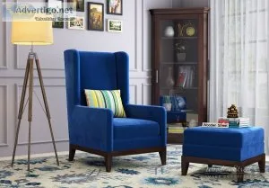 Big discount on wing chairs at wooden street