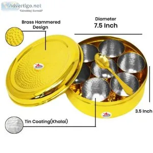 Brass Masala Box  Buy Masala Dabba Spice Box Online in India