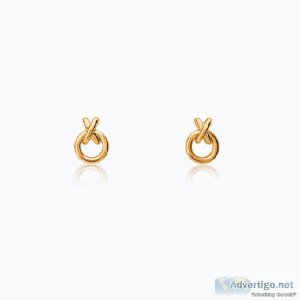 Buy X Button Gold Earrings For Women  Cute Studs