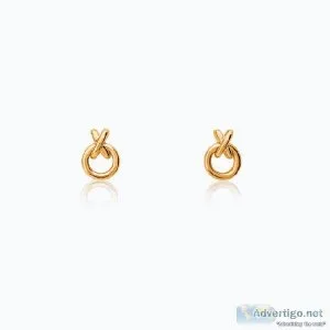 Buy X Button Gold Earrings For Women  Cute Studs