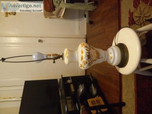 Vintage table lamp gold paint ceramic